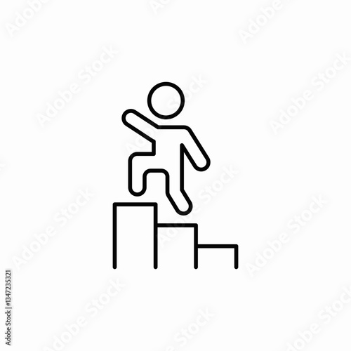step climb progress icon sign vector