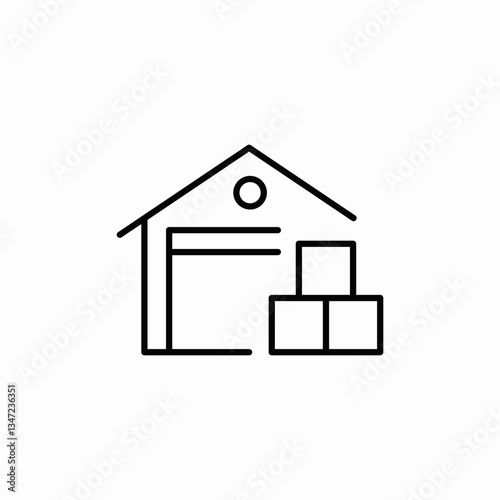 warehouse entrance icon sign vector