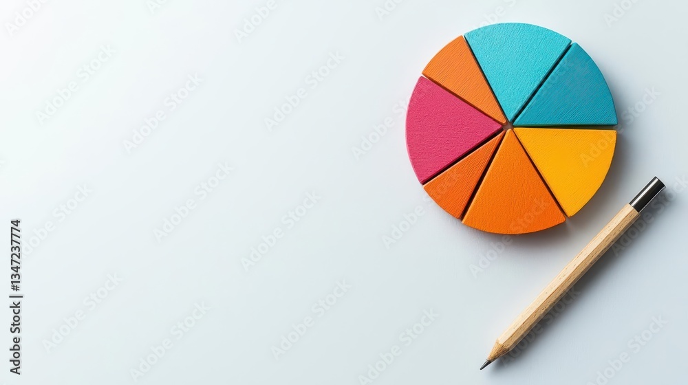 Fototapeta premium Pie chart showing investor participation in a newly launched IPO, sleek modern layout