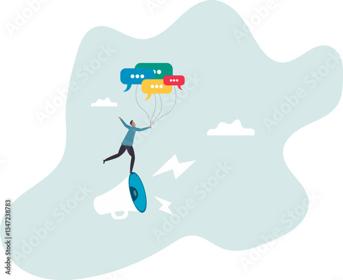 Communication or PR, Public Relations manager to communicate company information and media, announce sales or promotion.character for design