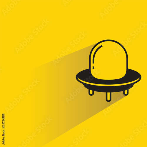 UFO icon with shadow yellow background