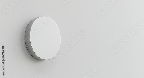 Fototapeta Naklejka Na Ścianę i Meble -  Round mock up sign on white building wall 