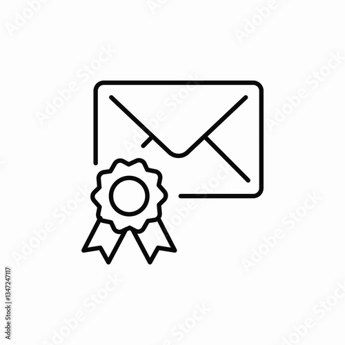 certified mail icon sign vector