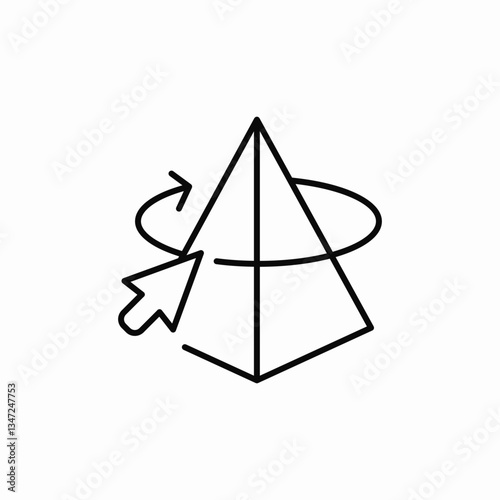 dimensional pyramid icon sign vector