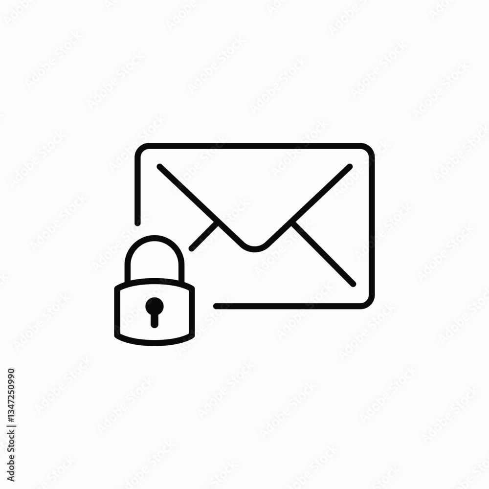 message lock icon sign vector message lock icon sign vector
