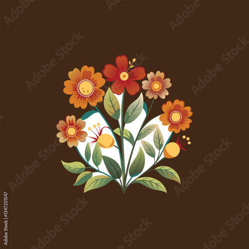Outline flower set for artistic designs