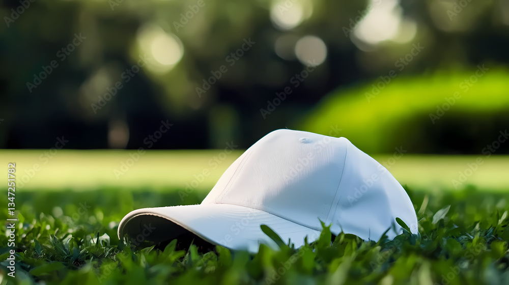 White Hat on Green Grass
