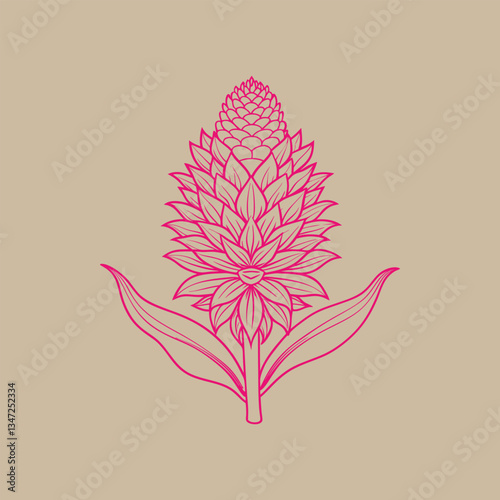 Outline flower set for artistic designs