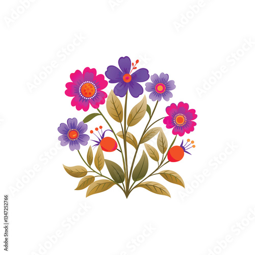 Outline flower set for artistic designs