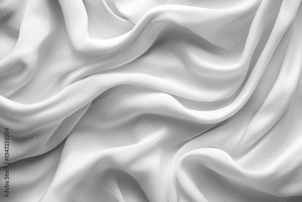 Obraz premium Soft white fabric drapes on a gentle surface