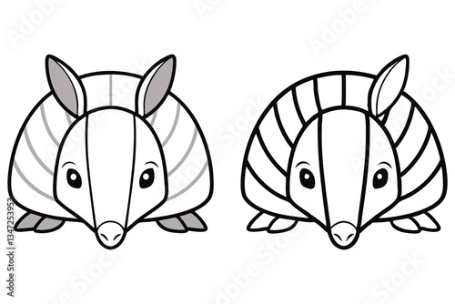 Adorable Armadillo Coloring Page Two Cute Cartoon Armadillos Ready to be Colored