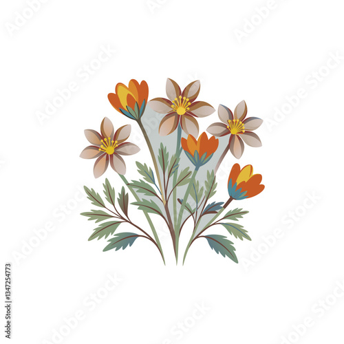 Outline flower set for artistic designs
