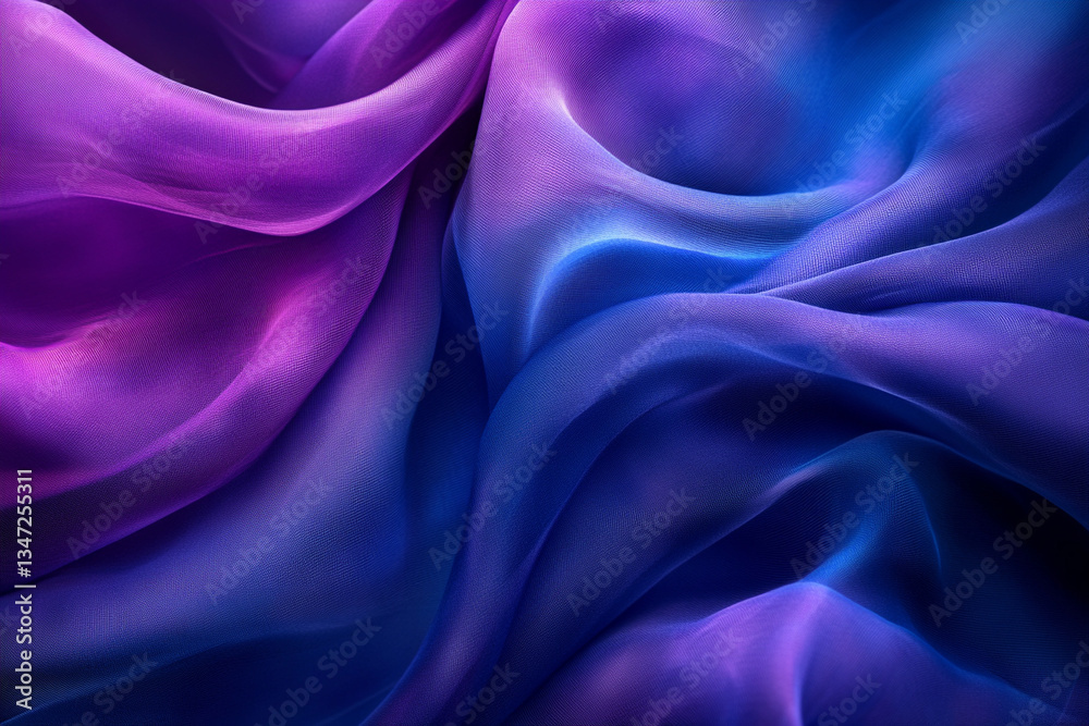 Obraz premium Colorful silk fabric flowing in soft folds and curves