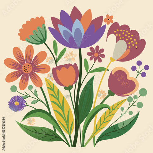 Outline flower set for artistic designs
