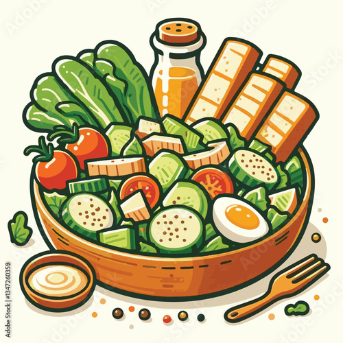 healthy, lunch, food, cheese, meal, lettuce, fresh, salad, green, gourmet, bread, parmesan, delicious, sauce, vegetable, dinner, caesar, bowl, chicken, appetizer, cuisine, dish, crouton, grilled, plat