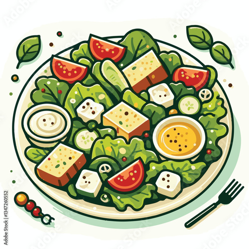 healthy, lunch, food, cheese, meal, lettuce, fresh, salad, green, gourmet, bread, parmesan, delicious, sauce, vegetable, dinner, caesar, bowl, chicken, appetizer, cuisine, dish, crouton, grilled, plat