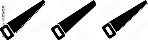 Hand Saw Icons Set on White Background. Vector illustration.