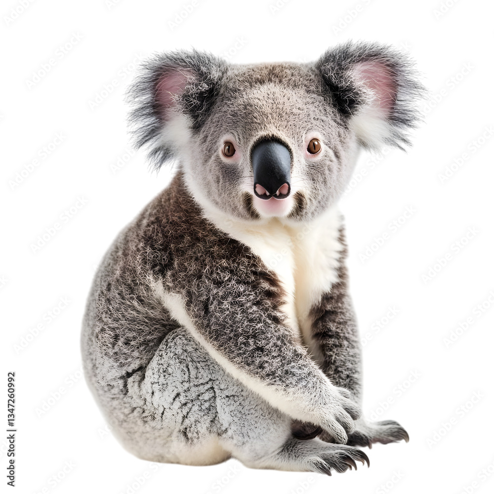 Naklejka premium Koala sitting isolated on transparent background