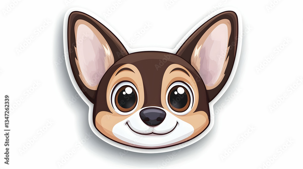 Adorable Brown Puppy Cartoon Portrait Adorable Brown Puppy Cartoon Portrait