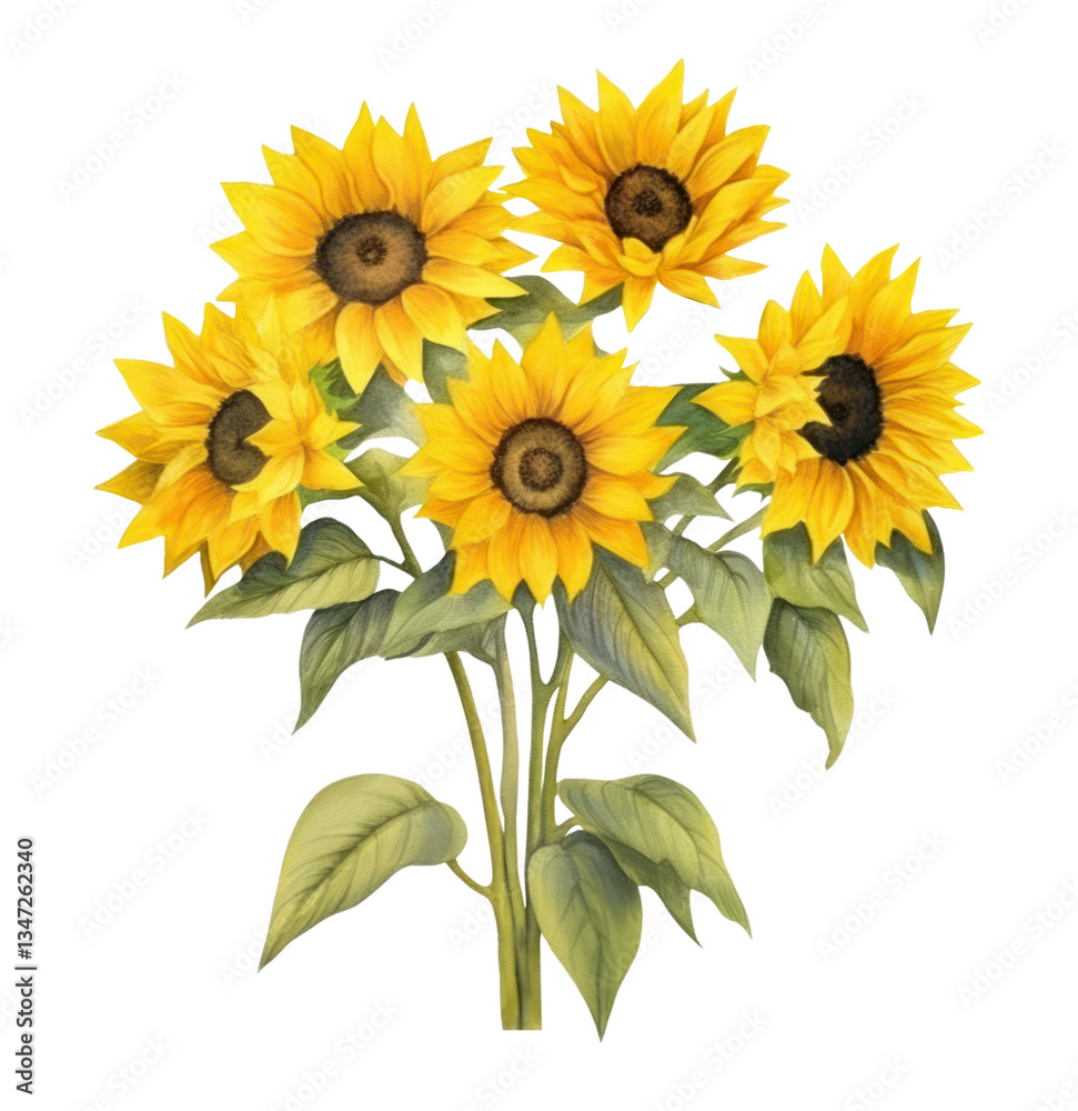 Obraz premium PNG Sunflower plant inflorescence invertebrate.