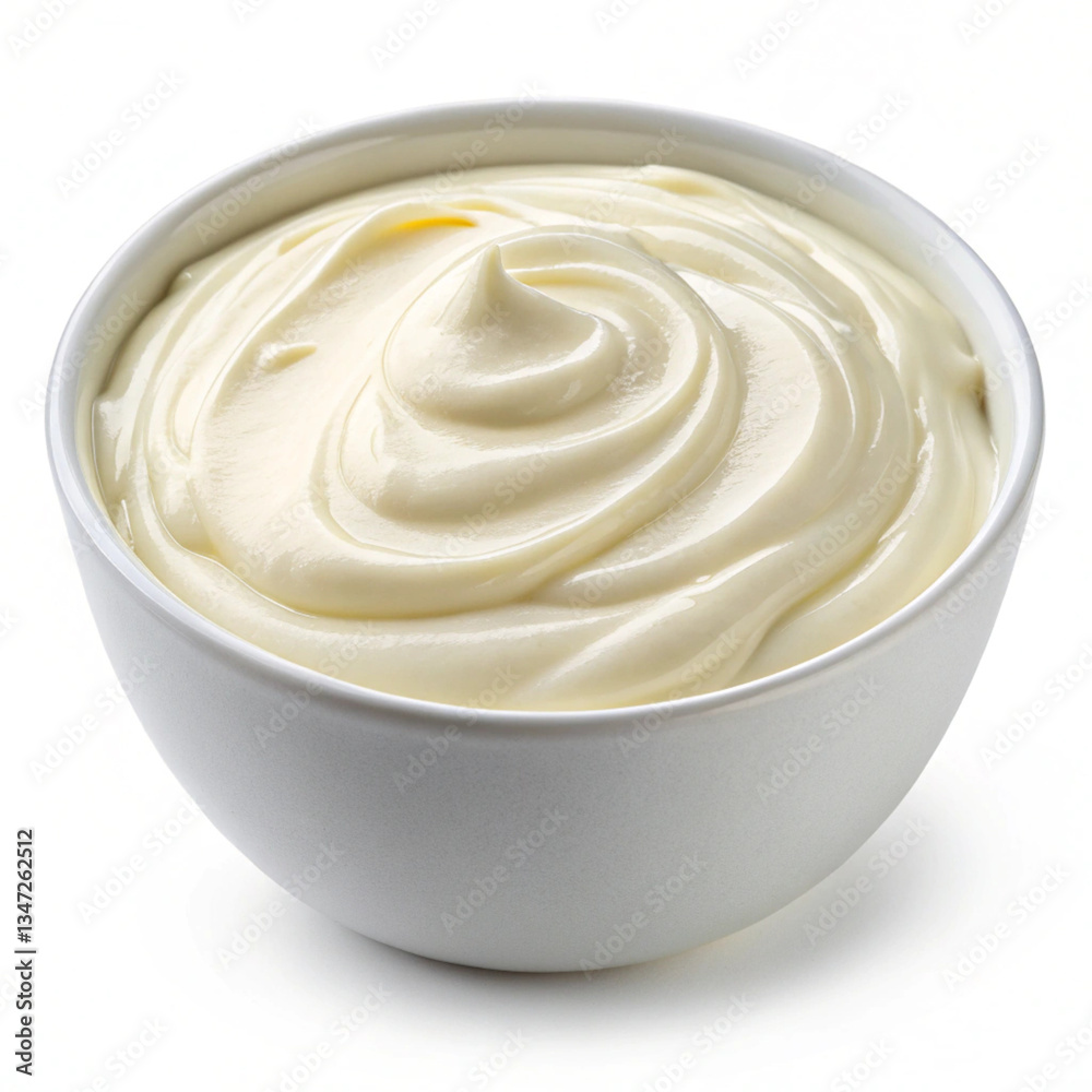 sour cream in glass bowl sour cream in glass bowl