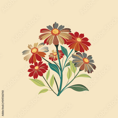 Outline flower set for artistic designs