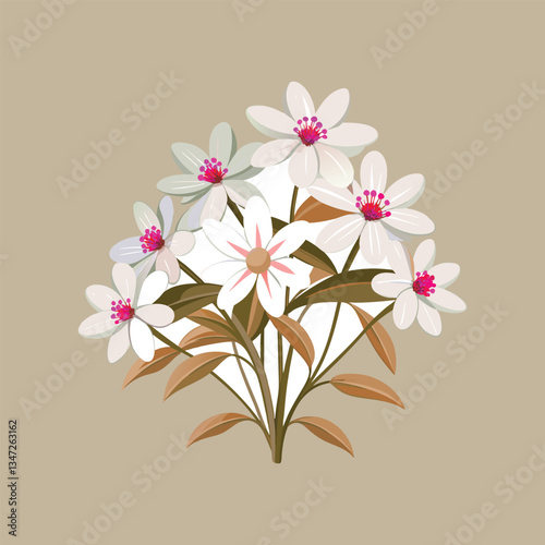 Outline flower set for artistic designs