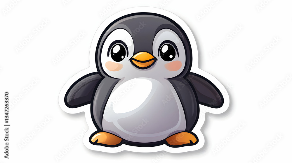 Fototapeta premium Adorable Cartoon Penguin Illustration