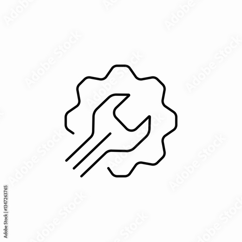 gear wrench icon sign vector