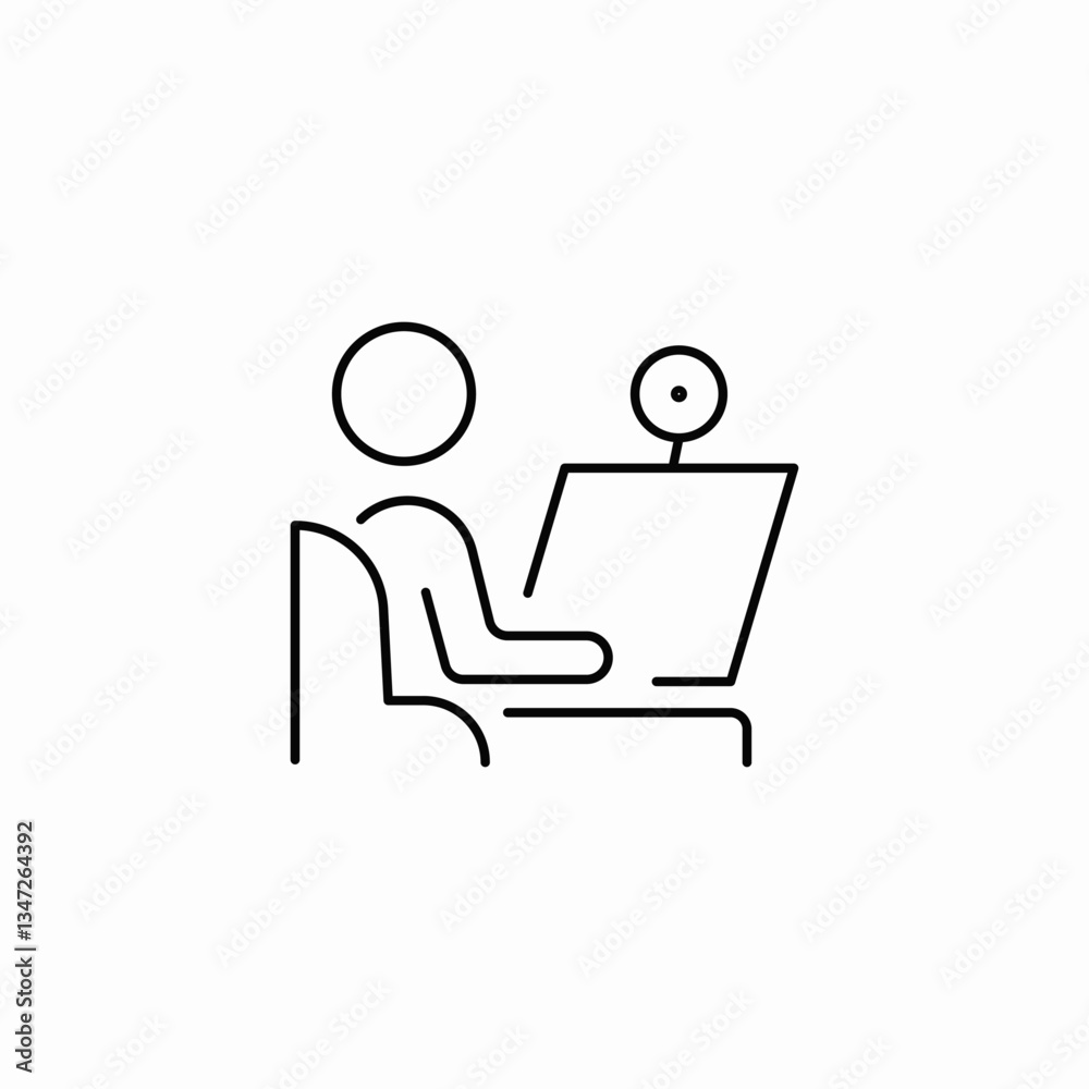 laptop camera icon sign vector laptop camera icon sign vector
