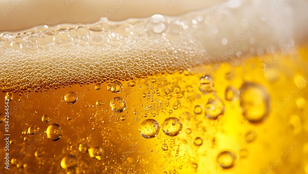 Close-up of beer foam Close-up of beer foam