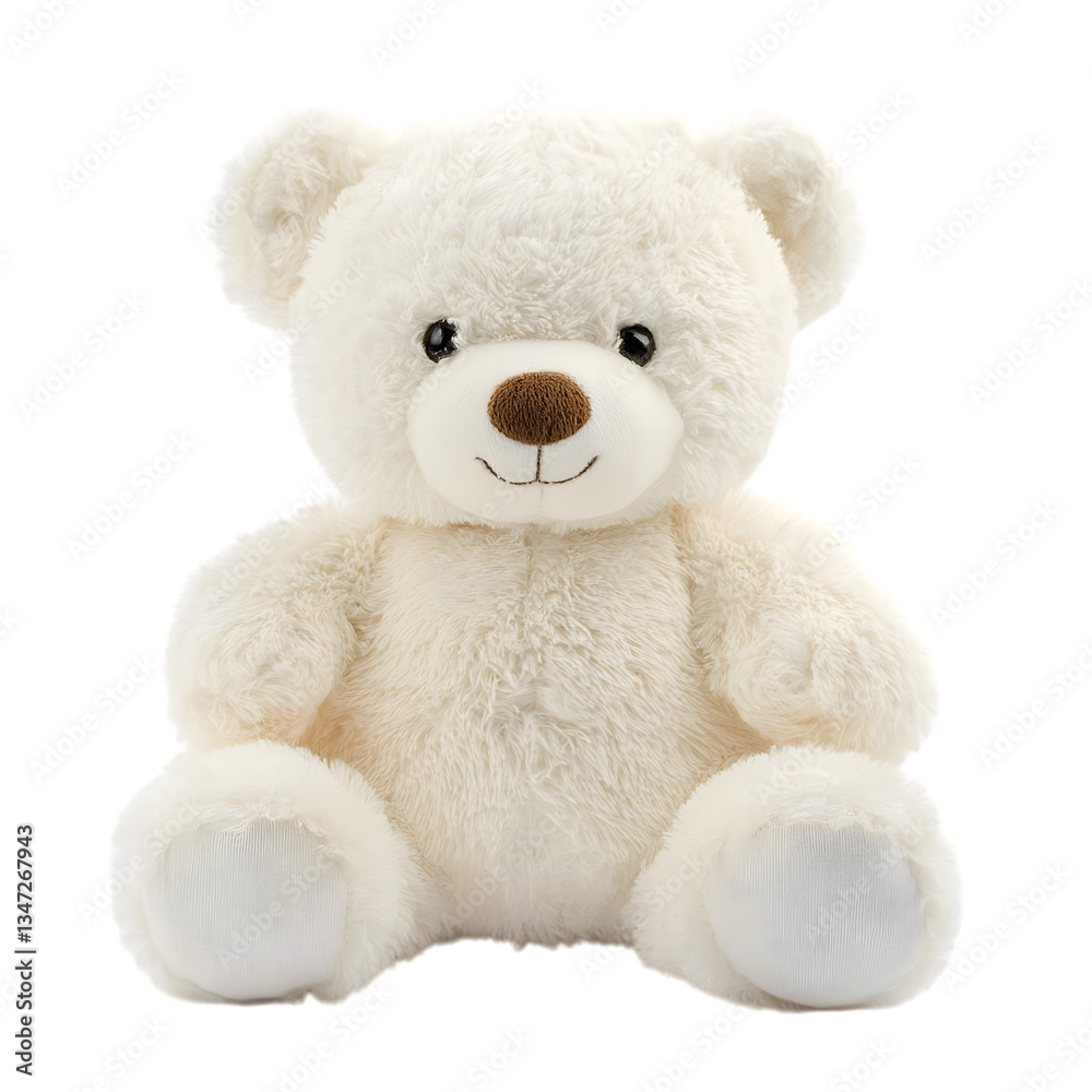 Obraz premium White teddy bear isolated on transparent background