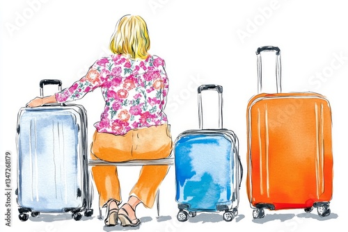 Dibujos infantiles sobre las vacaciones de verano y los viajes