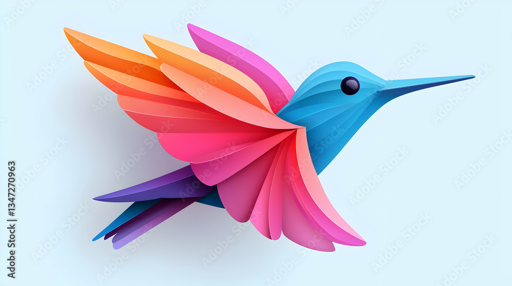 Obraz premium Colorful Abstract Hummingbird Illustration