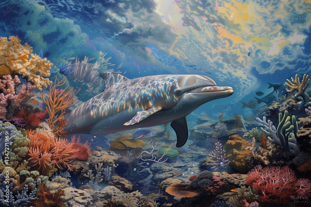 Fototapeta premium delicate equilibrium and ceaseless revelations within realm of marine existence epitomize pursuit of scientific inquiry, preservation endeavors, and indispensable significance of these intricate ecosy