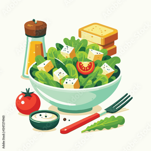 healthy, lunch, food, cheese, meal, lettuce, fresh, salad, green, gourmet, bread, parmesan, delicious, sauce, vegetable, dinner, caesar, bowl, chicken, appetizer, cuisine, dish, crouton, grilled, plat