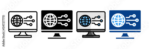 Artificial Intelligence  Icon Set Multiple Style Collection