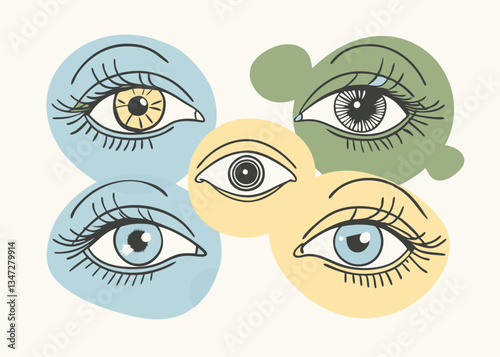 Abstract Eyes Illustration. Surrealist Art Print