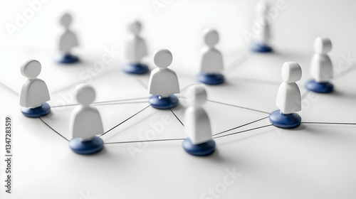 Network Of Connected Figures On White Background