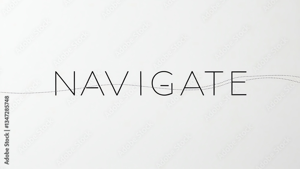Stylish minimalist text displaying the word 'NAVIGATE' on a clean white background, ideal for modern design projects and branding usage. Stylish minimalist text displaying the word 'NAVIGATE' on a clean white background, ideal for modern design projects and branding usage.