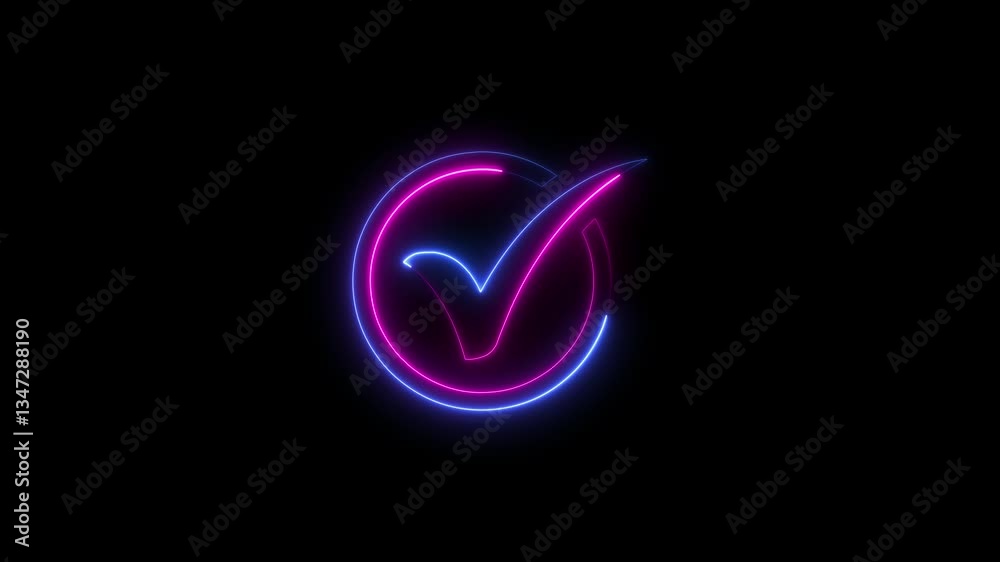 glowing neon blue color check mark animation icon tick sign accept select confirm correct agree animated on black background glowing neon blue color check mark animation icon tick sign accept select confirm correct agree animated on black background