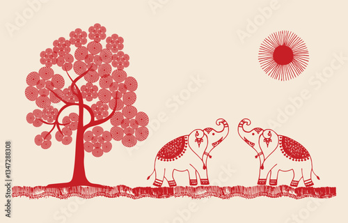 Warli Art Decor: Bring the Forest's Majesty Home. Elephant art Warli
