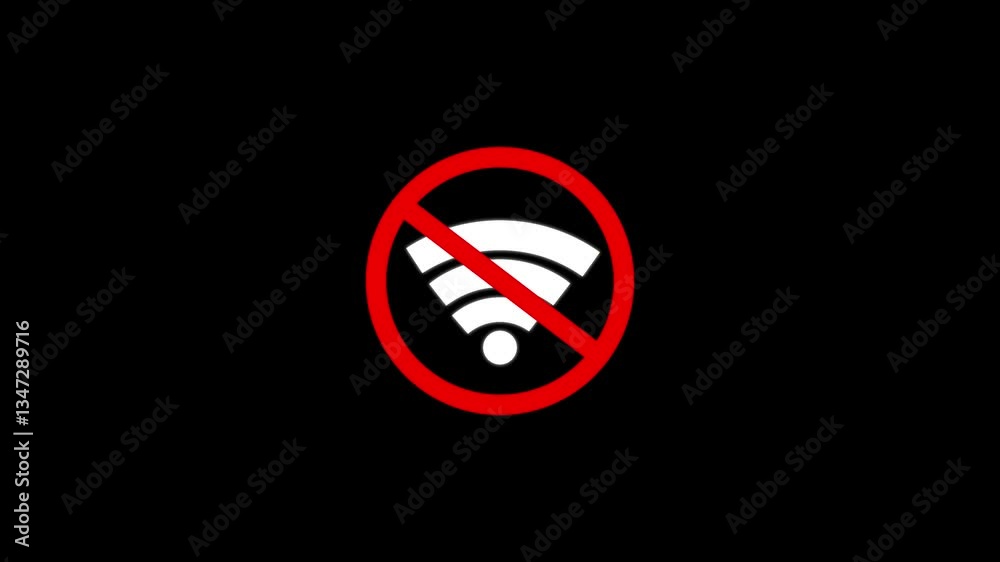 No Internet Connection NO Wifi Connection Not Available Animated Icon Sign.