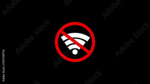 No Internet Connection NO Wifi Connection Not Available Animated Icon Sign.