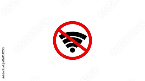 No wi-fi signal animation background.No Internet Connection NO Wifi Connection Not Available Animated Icon Sign.