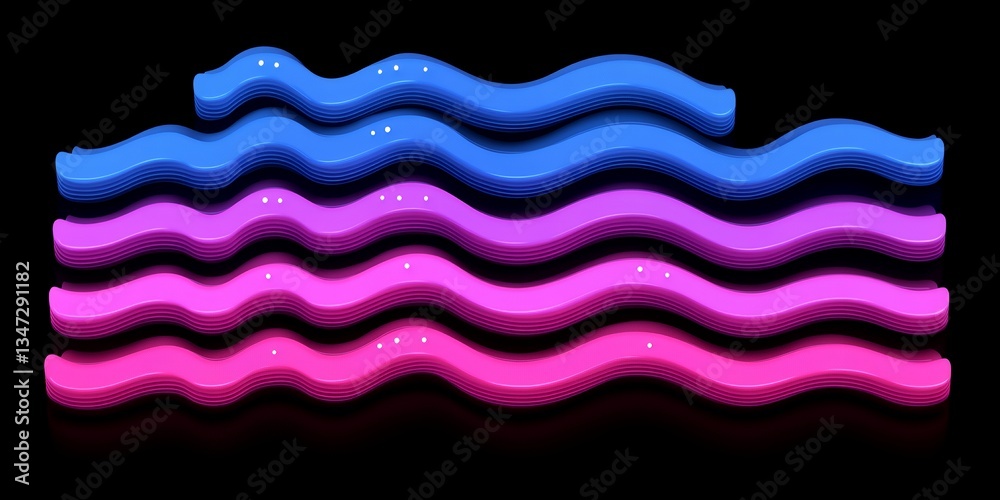 Fototapeta premium Abstract Wavy Lines Pink Blue Gradient Design Modern Background Art Neon Waves Curve Style Retro