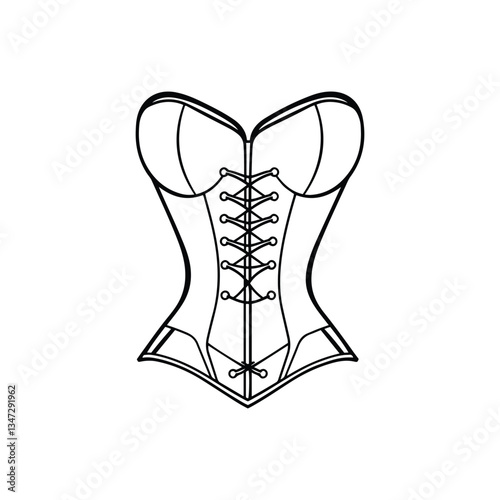 Black corset silhouette  vector graphic style 