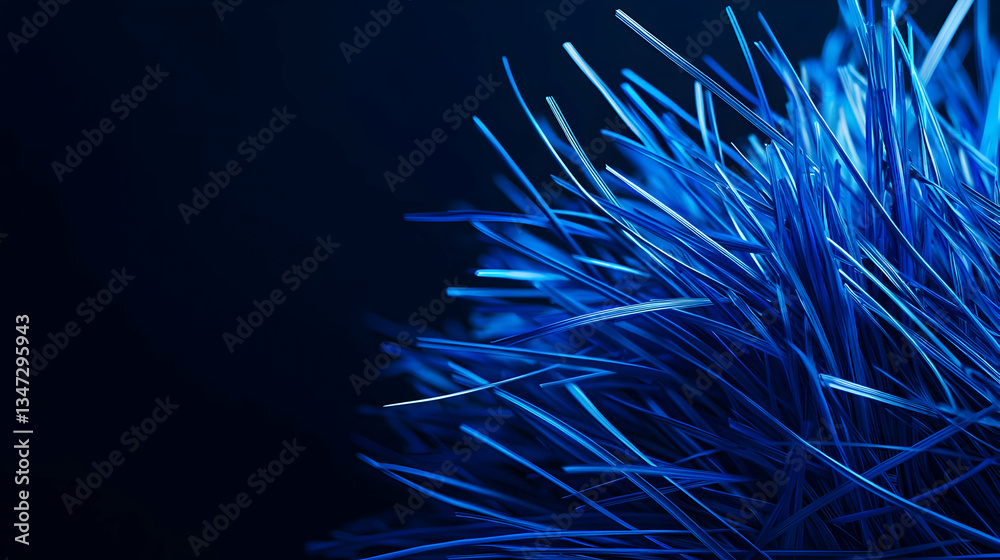 Obraz premium Abstract Blue Illuminated Structures Against Dark Backdrop Depicting Futuristic Design and Modern Technology