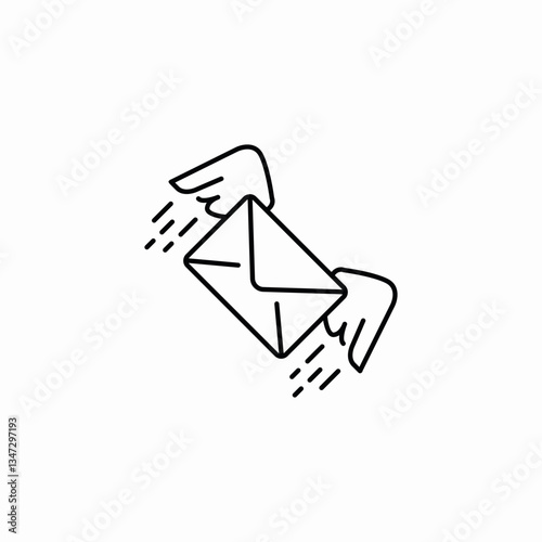 message flying icon sign vector