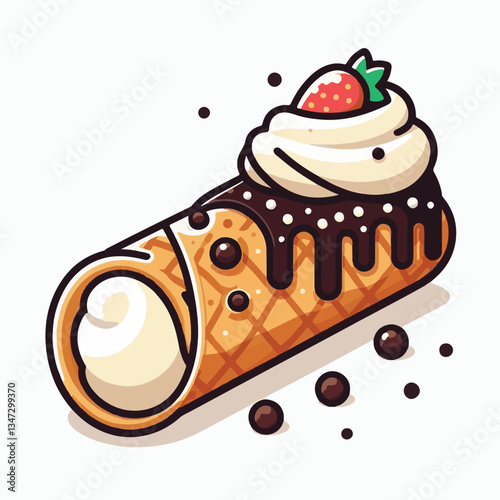 dessert, pastry, sweet, cannoli, food, chocolate, cream, italian, delicious, bakery, gourmet, italy, traditional, cannolo, background, sicily, breakfast, white, filling, creamy, sugar, baked, crust, c